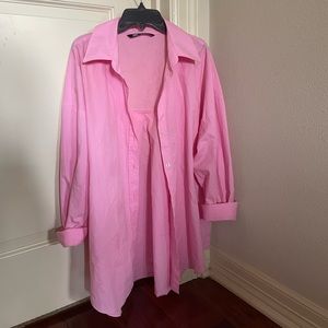 Zara Pink Button Up Blouse